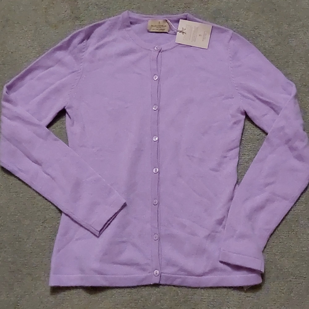 NWT Marchbrae 100% Cashmere Cardigan, size UK 40 (approx US 6/8)